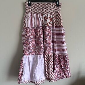 Floral Patchwork Midi Skirt